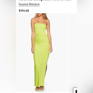 Susana Monaco Vibrant Green Strapless Dress